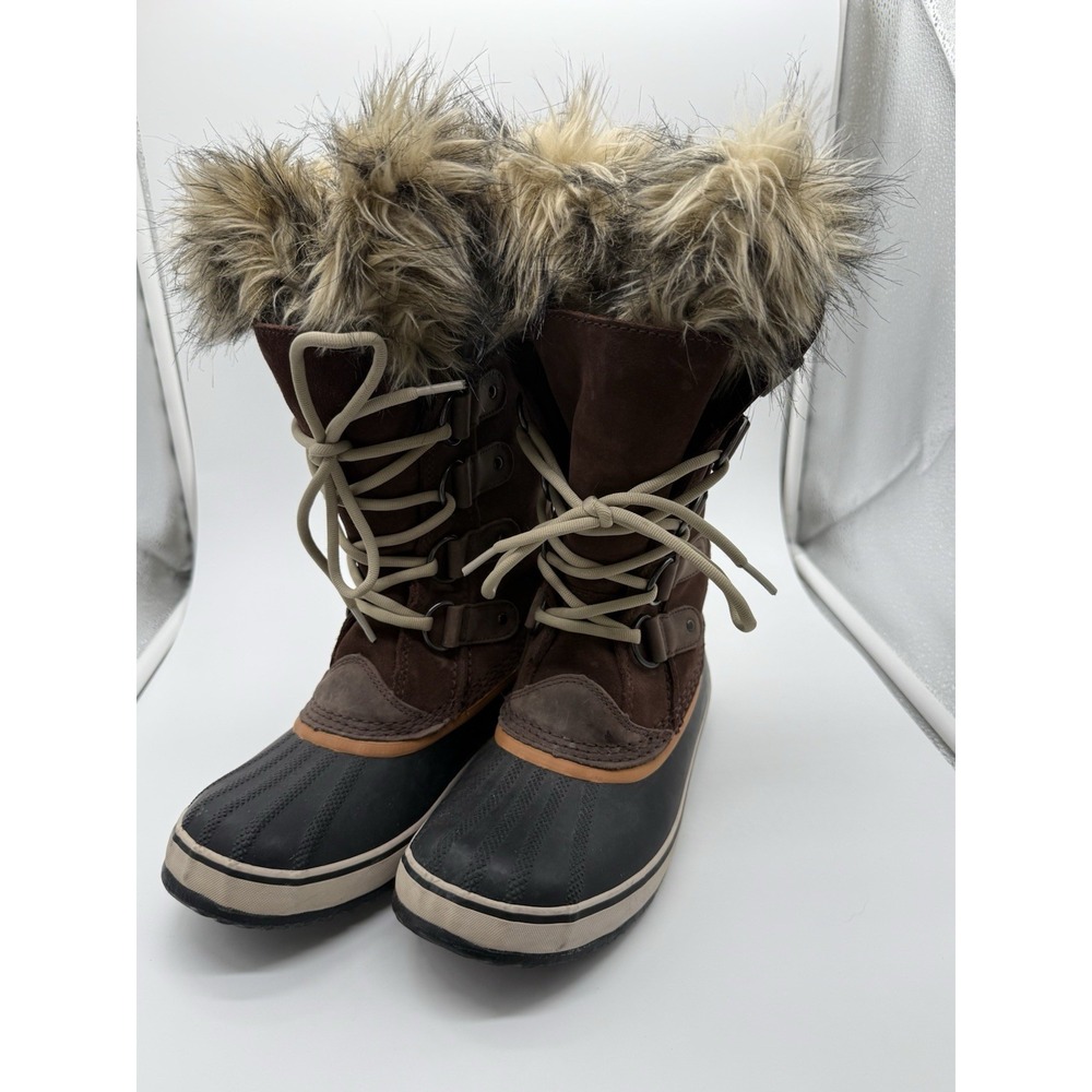 SOREL WINTER BOOTS Womens Size 7 Joan of Arctic Waterproof Faux Fur Lined Snow
